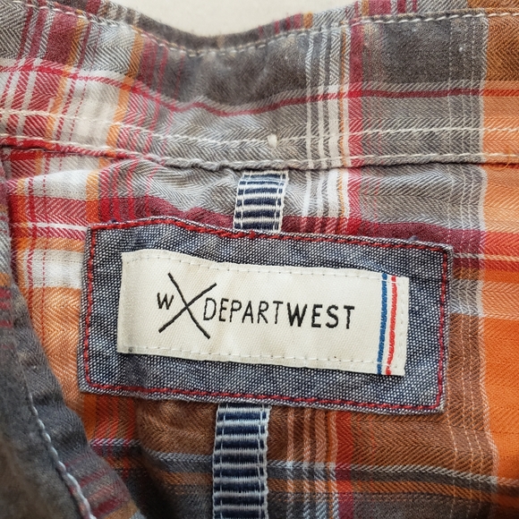 NEW ..W-DEPART WEST...PLAID LONG SLEEVE BUTTON UP SHIRT...SIZE:L - Picture 7 of 9